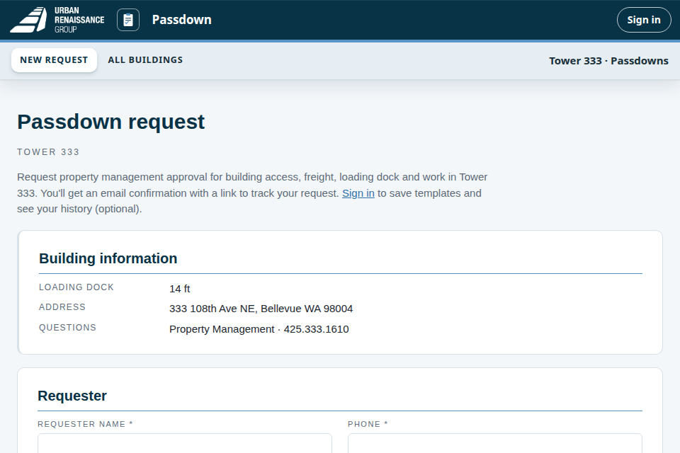 Public Passdown request form